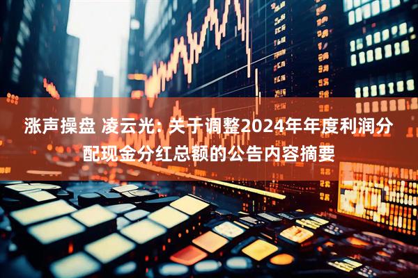 涨声操盘 凌云光: 关于调整2024年年度利润分配现金分红总额的公告内容摘要